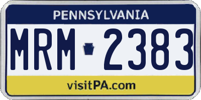 PA license plate MRM2383