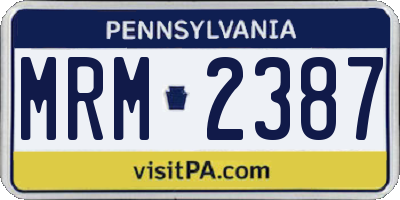 PA license plate MRM2387