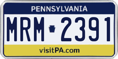 PA license plate MRM2391