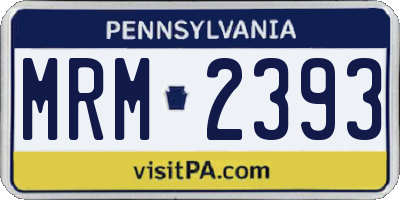 PA license plate MRM2393