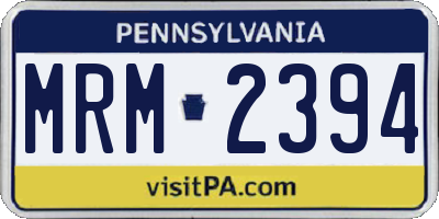 PA license plate MRM2394