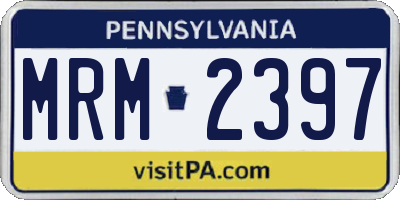 PA license plate MRM2397