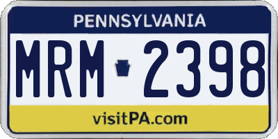 PA license plate MRM2398