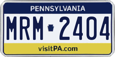 PA license plate MRM2404