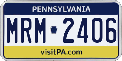 PA license plate MRM2406