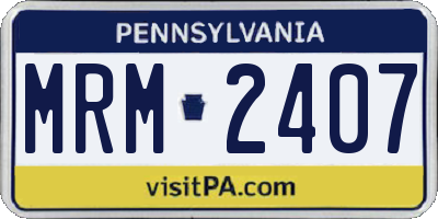 PA license plate MRM2407