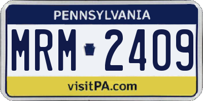 PA license plate MRM2409