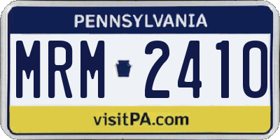 PA license plate MRM2410