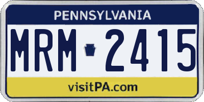 PA license plate MRM2415