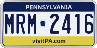 PA license plate MRM2416