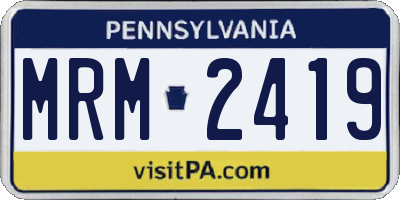 PA license plate MRM2419