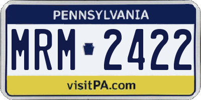 PA license plate MRM2422