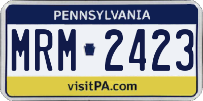 PA license plate MRM2423