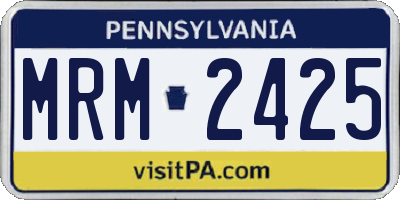 PA license plate MRM2425