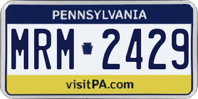 PA license plate MRM2429