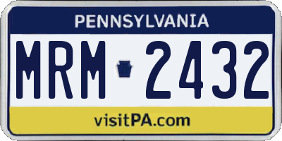 PA license plate MRM2432