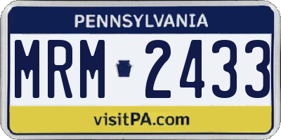 PA license plate MRM2433