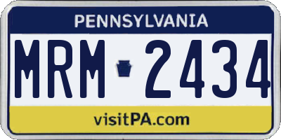 PA license plate MRM2434