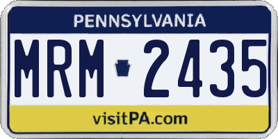 PA license plate MRM2435