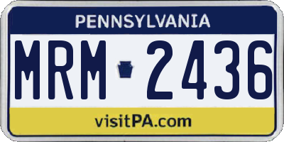PA license plate MRM2436