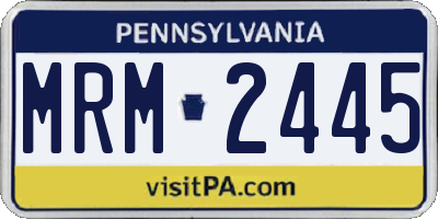 PA license plate MRM2445