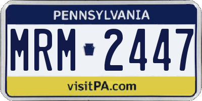 PA license plate MRM2447