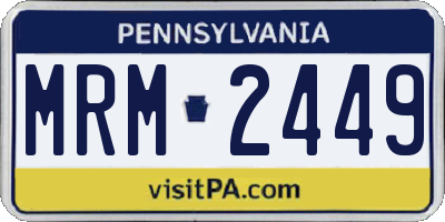 PA license plate MRM2449