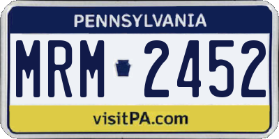PA license plate MRM2452