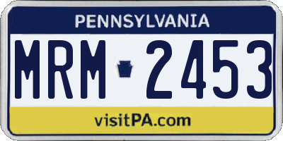 PA license plate MRM2453