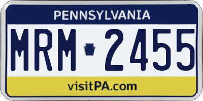PA license plate MRM2455