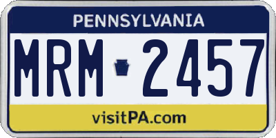 PA license plate MRM2457