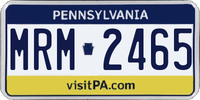 PA license plate MRM2465