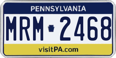 PA license plate MRM2468
