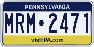 PA license plate MRM2471