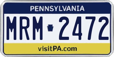 PA license plate MRM2472