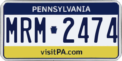 PA license plate MRM2474