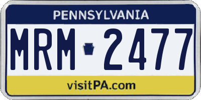 PA license plate MRM2477