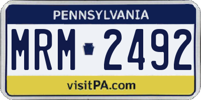 PA license plate MRM2492