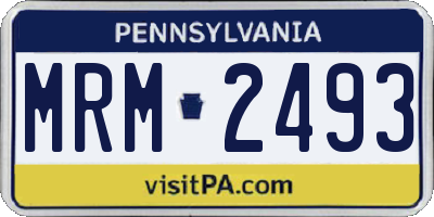 PA license plate MRM2493