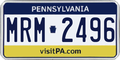 PA license plate MRM2496