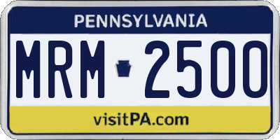 PA license plate MRM2500