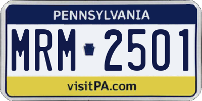 PA license plate MRM2501