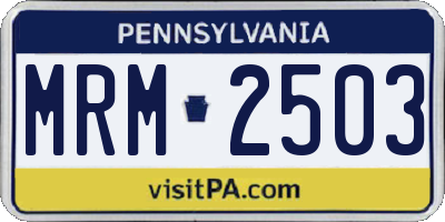 PA license plate MRM2503