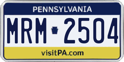 PA license plate MRM2504