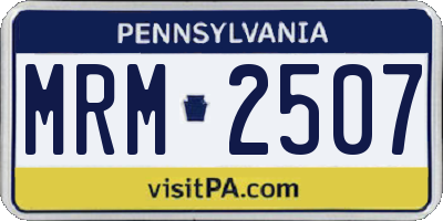 PA license plate MRM2507