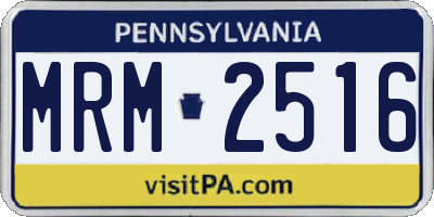 PA license plate MRM2516