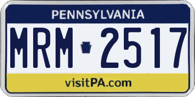 PA license plate MRM2517