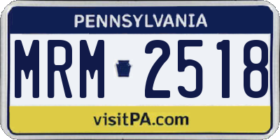 PA license plate MRM2518