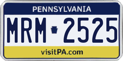 PA license plate MRM2525