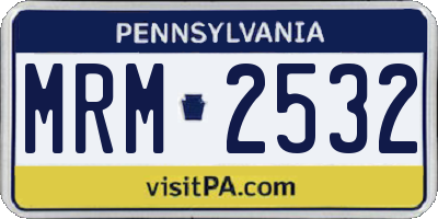 PA license plate MRM2532